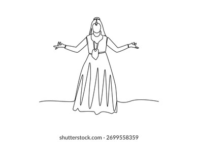 Simple continuous line drawing of all about traditional dance. simple line, creativity designer. Vector, Designer.