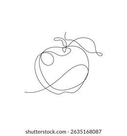 Simple Continuous Line Drawing of an Apple with a Leaf and Stem6