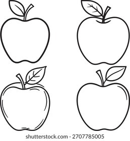 Dibujo de línea continuo simple de una manzana