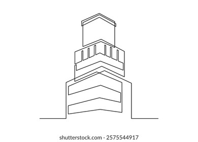 Simple Continuous line drawing of Architects develop business concepts that shape building aesthetics. Building architecture minimalist concept. Business building concept.