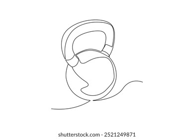 Simple continuous line drawing of gym equipment for gym activity. Gym equipment minimalist concept.