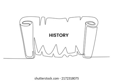 Simple continuous line drawing historical proof vintage paper. Subjects concept in school and university. Continuous line draw design graphic vector illustration.