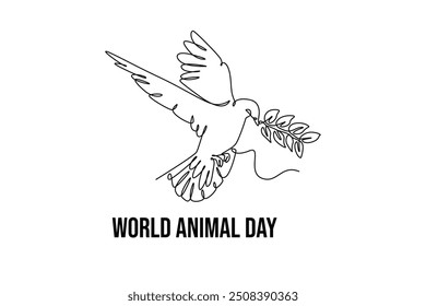 Simple continuous line drawing off animals group. Animals minimalist concept. Single line draw design vector