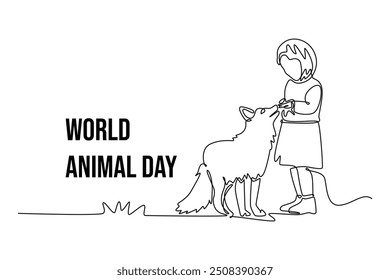 Simple continuous line drawing off animals group. Animals minimalist concept. Single line draw design vector