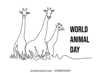 Simple continuous line drawing off animals group. Animals minimalist concept. Single line draw design vector