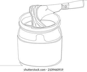 Simple continuous line drawing of people get ready for spreading a bread with chocolate topping. Chocolate topping. Topping Related Vector Line Icons. Vector illustration.