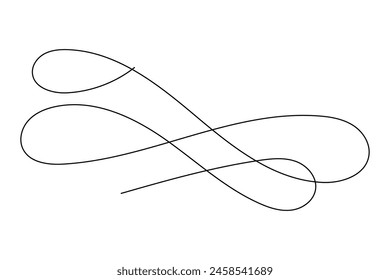 Símbolo de elemento de línea continua simple. Silueta de línea de curva Doodle. 