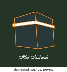 Simple continuous line of Kaaba. Simple Kaaba logo editable. Suitable for travel logos, mecca travel logo, symbol of Ramadhan, Eid, Hajj and Umrah Mubarak tourism, other Islamic logos. Vector eps 10.