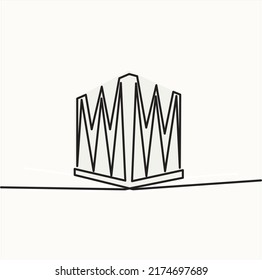 Simple continuous line of Kaaba. Simple Kaaba logo editable. Suitable for travel logos, mecca travel logo, symbol of Ramadhan, Eid, Hajj and Umrah Mubarak tourism, other Islamic logos. Eid Line eps10.