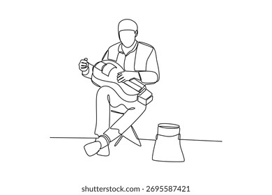 Simple continuous line of musical performance. Simple line, creativity, vector.