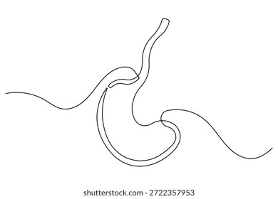 Icono de estómago de línea continua simple en estilo minimalista limpio y elegante