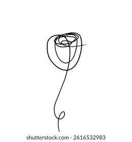 Simple continuous line of tulip. Continuous one line drawing tulips. Spring concept. Single line draw design vector illustration. Tulip sketch