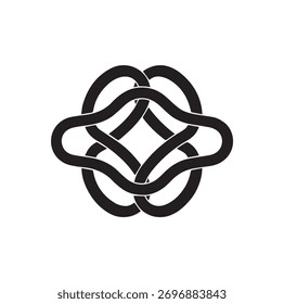Simple Continuous Loop Celtic Knot Circle silhouette vector illustration symbolizing endless unity.