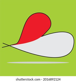 Simple continuous one Line drawing of Love Indonesian product icon - Template of greeting card, banner, icon, poster, logo, and web.  Vector illustration of Love Indonesia Icon. Made in Indonesia.