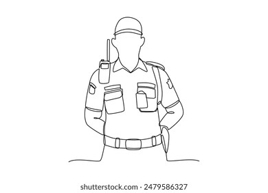 Simple continuous one line drawing of people use work uniform. Work uniform icon minimalist concept. Simple vector illustration. School.