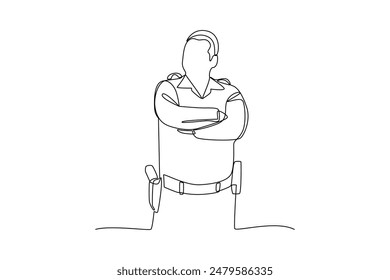 Simple continuous one line drawing of people use work uniform. Work uniform icon minimalist concept. Simple vector illustration. School.
