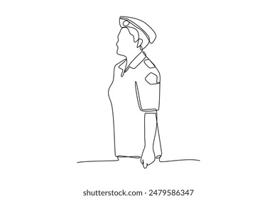 Simple continuous one line drawing of people use work uniform. Work uniform icon minimalist concept. Simple vector illustration. School.