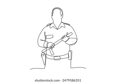 Simple continuous one line drawing of people use work uniform. Work uniform icon minimalist concept. Simple vector illustration. School.