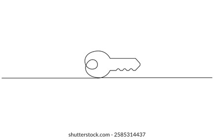 Simple Continuous One Line Drawing of a Key