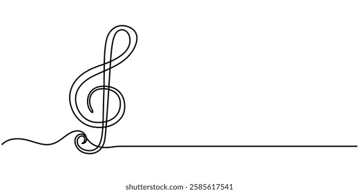 Simple continuous one line drawing of Music Notes. Music note in simple outline illustration. Editable line vector, Continuous one line drawing music notes on stave. Musical symbol in one linear.