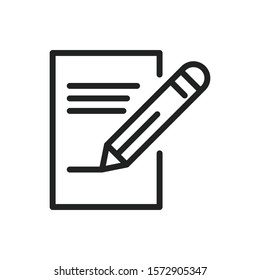 Simple contract line icon. Stroke pictogram. Vector illustration isolated on a white background. Premium quality symbol. Vector sign for mobile app and web sites.