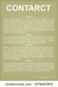 Simple contract template. vector illustration