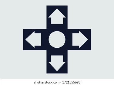 Simple Control box button for video games, symbol for choice, vector illustration