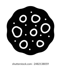 Simple Cookie glyph icon. The icon can be used for websites, print templates, presentation templates, illustrations, etc