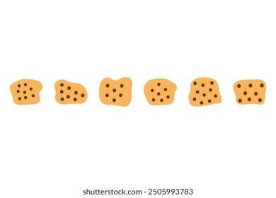 Simple cookies set design. Food illustration