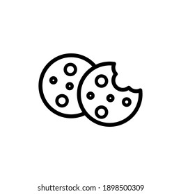 Simple cookies vector line style icon