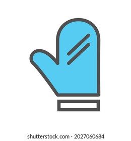 ilustración de vectores de guantes de cocina simple