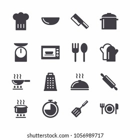 Simple cooking and kitchen icons.