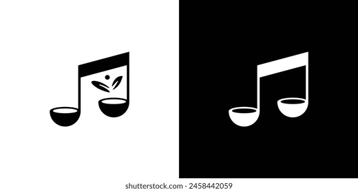 Simple Cooking with Music Logo. Home Cooking Logo Icon Symbol Vector Designs Inspiration.