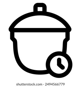 simple cooking pot icon with outline style