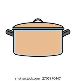 Einfache Kochtopf mit Deckel und Griffe Schlagwörter: Topf, Kochen, Küche, Besteck, Kochgeschirr