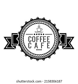 simple cool black coffee cafe design icon logo