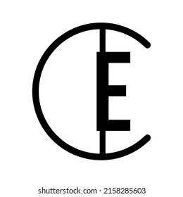 logotipo de diseño de letras CE y CE de línea negra simple