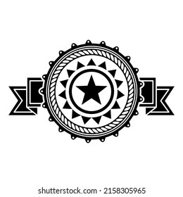 einfaches, cooles schwarzes Sternzeichen, gezacktes Design-Symbol