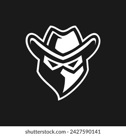 Simple Cool Cowboy Logo Design