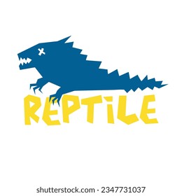 simple but cool design, a picture of a reptile with the words "REPTILE", perfect for a logo or contemporary clothing merchandise.