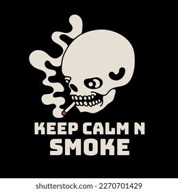 simple but cool design, smoking skull, very suitable for any merchandise needs.