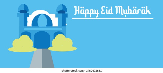 
Simple and cool Eid Mubarak banner.