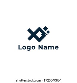 Plantilla de logotipo de pez simple y fresco vector