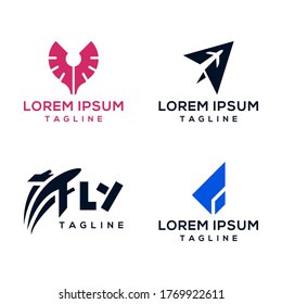 Simple and cool flight logo set