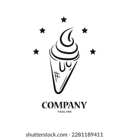 vector de logotipo de helado simple y fresco.
