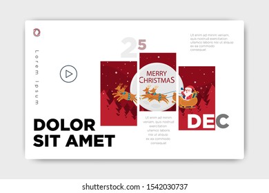 simple but cool landing page design with a christmas illustration. can be used for websites, phones, banners and greeting cards