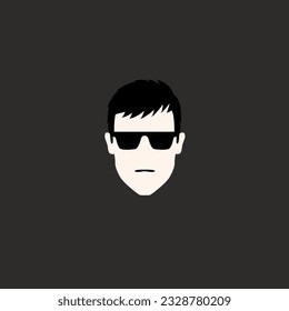 simple cool man character logo vector illustration template design