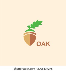 simple and cool oak logo vector