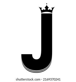 simple cool pile crown J letter background icon logo