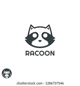 simple cool Racoon head logo design inspiration